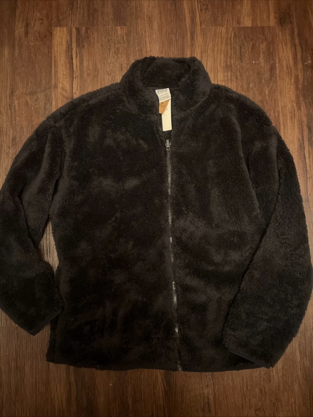 PINK Victoria's Secret Black Plush Zip Jacket